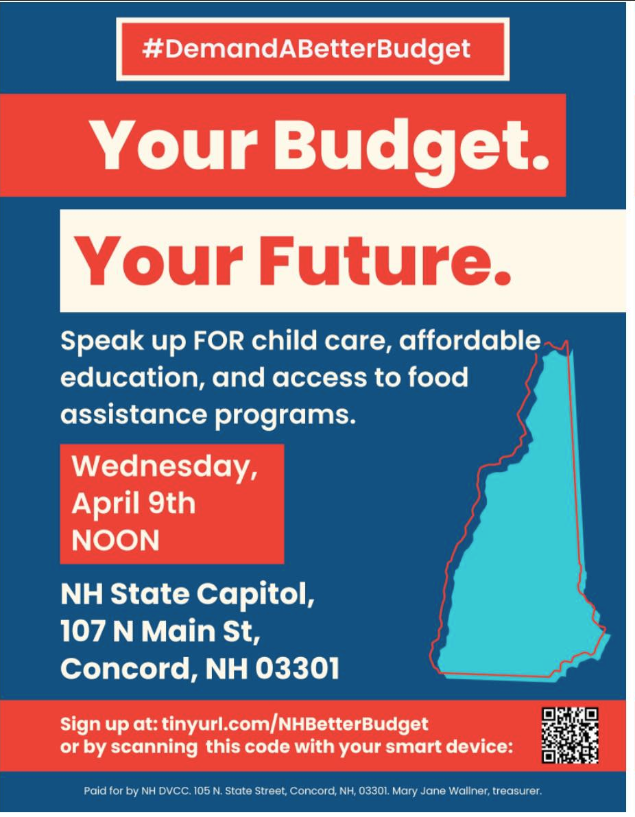 Your Budget Your Future - Speak up April 9 at Noon at the NH State Capital