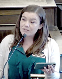 State Rep Jodi Newll speaks on the State House Floor