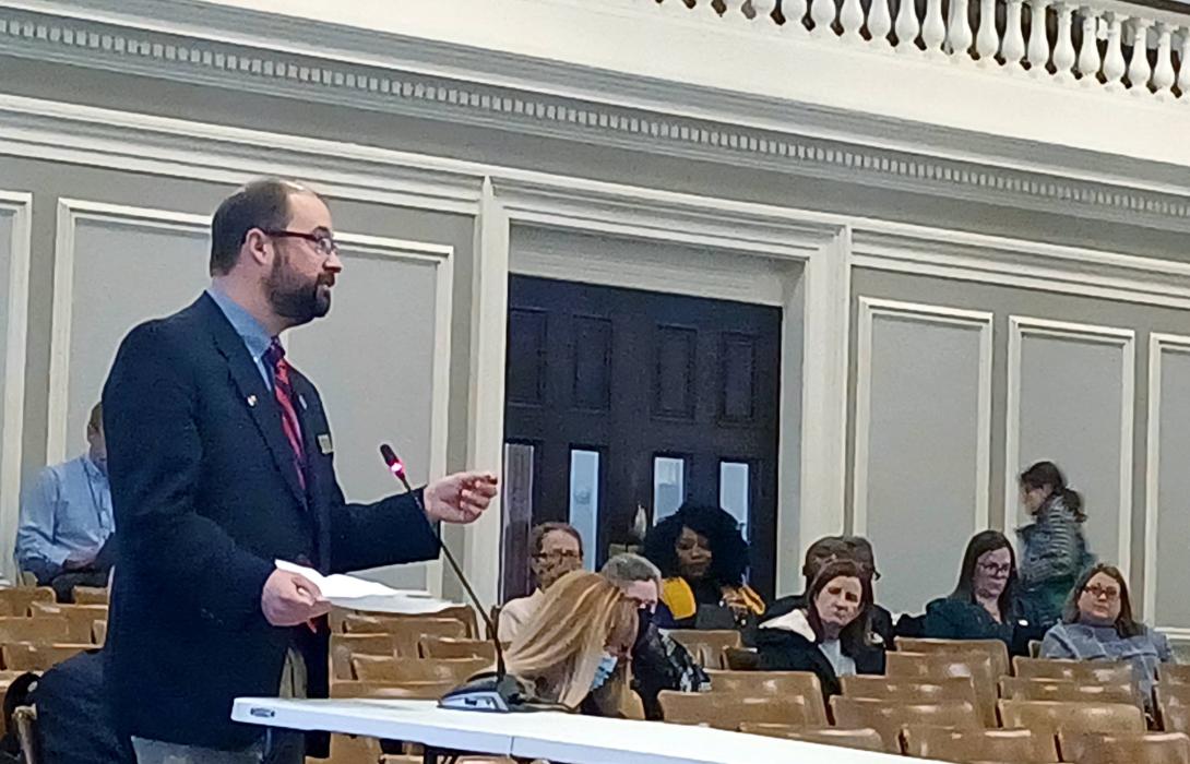Rep. Nick Germana addresses a House committee