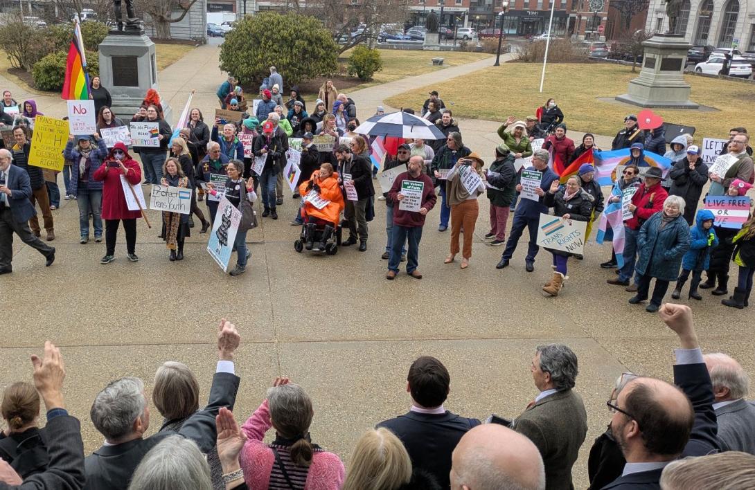 Ralley at NH Statehouse for trans rights